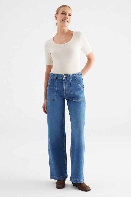 Cup of Joe Denim Lulu Wide Leg Jeans Medium Blue W30 x L34