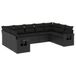 vidaXL 10-delige Loungeset met Kussens, Poly Rattan, Zwart