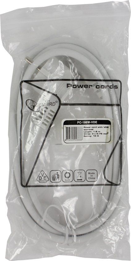 Gembird CableXpert PC-186W-VDE - 1.8m