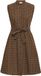 Ichi Damesjurk IHFanty Dr2 Kort Mouwloos Polyester Gestipt Bruin/Wit Maat 42