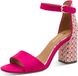 Tamaris Dames Sandalen 1-28356-42 Roze Glitter Blokhak 8cm+ Textiel Rubber Gesp Normaal 39