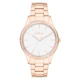 s.Oliver dameshorloge met funklenden Steinen en Edelstahlband - 34 mm - sportlich-elegant - Metallbanduhr met zirkoniasteinen - hoher Tragekomfort - analoge horloge met kwartswerk