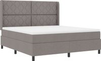 vidaXL Boxspring bed met hoofdeinde Taupe 180 x 200 cm Stof