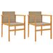 Bol Fauteuils de jardin 2 pcs avec coussins poly rotin et bois massif beige