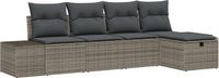 vidaXL Tuinbank - Set - 5-delig - Grijs - Polywood