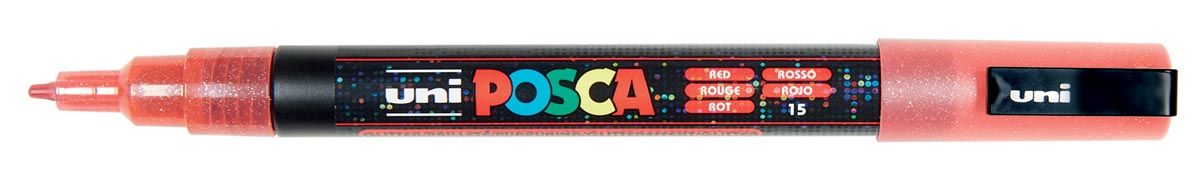Posca paintmarker PC-3M glitter rood