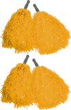 Funny Fashion Cheerballs/pompoms - 4x - geel - met franjes en stick handgreep - 25 cm - pour enfants