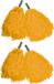 Funny Fashion Cheerballs/pompoms - 4x - geel - met franjes en stick handgreep - 25 cm - pour enfants