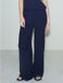 Next Dames Broek met textuur en wijde pijpen - Blauw