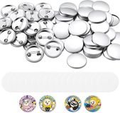 VEVOR Button Blanks 200-Delige Set, 58 mm, Zilver & Wit
