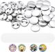 VEVOR Button Blanks 200-Delige Set, 58 mm, Zilver & Wit