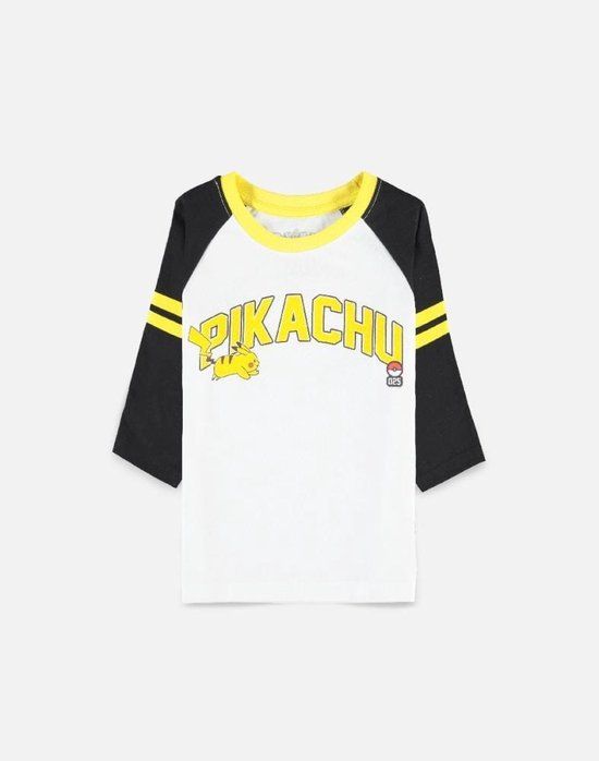 Pokémon Kids - Pikachu 025 Longsleeve - Zwart/Wit - 158/164