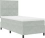 vidaXL LED Boxspringbed Lichtgrijs 90 x 200 cm Fluweel