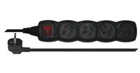 Emos 1902340300 Switched Power Distribution Unit with 4 AC Outlets, Black, 3m Cable