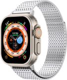 By Qubix - Stainless Steel Loop band - Zilver - Extra strong - Geschikt voor Apple Watch 38mm / 40mm / 41mm / 42mm