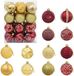 vidaXL Kerstballenset - 36 stuks - Goud en wijnrood - Diameter 6 cm - Polystyreen