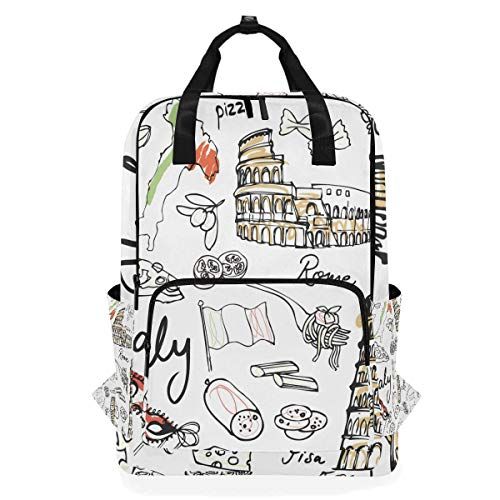 MONTOJ Travel Rugzak Italiaanse Travel Elements School Rugzak - 4793866827152