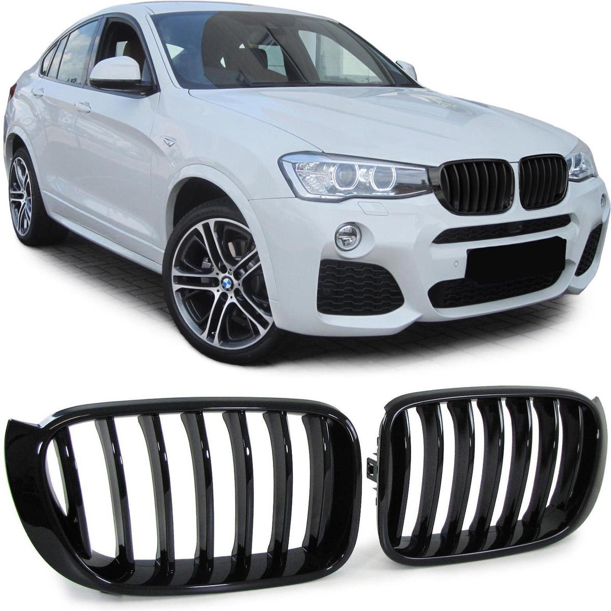 No Name Sport Grill Nieren Bmw X3 F25 X4 F26 Glans Zwart M Look 2.0 2.5 2.8 3.0 3.5 LCI Styling Enkel Spijl