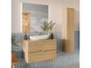 Elias Ensemble meuble simple vasque 80cm et colonne Bois