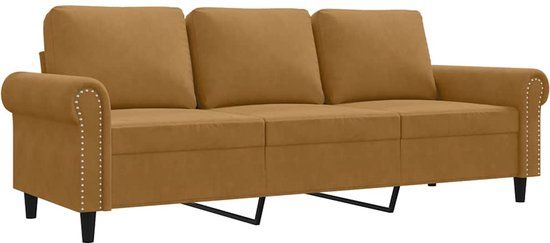 vidaXL Driezitsbank 180 cm fluweel bruin