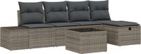 vidaXL Tuinbank Set 6-delig Polywood Grijs