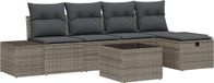 vidaXL Tuinbank Set 6-delig Polywood Grijs