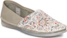 Maciejka Chaussures femme en cuir naturel beige avec motif floral, coupe classique, printemps/été 2025