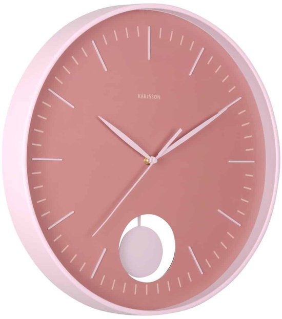 Karlsson Wandklok Grato Pendulum - Lichtroze - Ø40.6cm