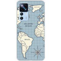 1001 coques Xiaomi Bedrukt siliconen hoesje compatibel met Xiaomi Mi 12T, Xiaomi Mi 12T Pro Map vintage