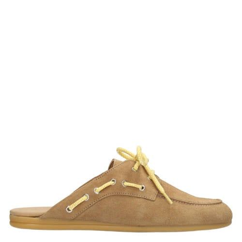 Poelman Loes suède clogs - camel