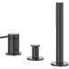 IVY Bond Baignoire-douche 3 trous mitigeur avec douchette extractible sans bec - Noir Chrome PVD