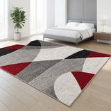 TapisTrend Designer tapijt Grijs-Rood 160x220 cm