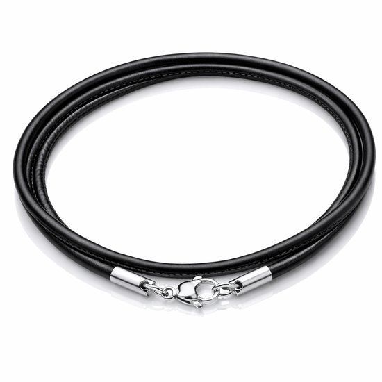 LGT JWLS LGT Jewels leren koord ketting zwart 2mm-70cm