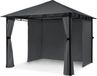 Blumfeldt Mondo - Tente de réception de jardin, 2,95 X 2,6 X 2,95 m, 4 panneaux latéraux, concept Easymount, protection UV/vent/pluie, gris foncé