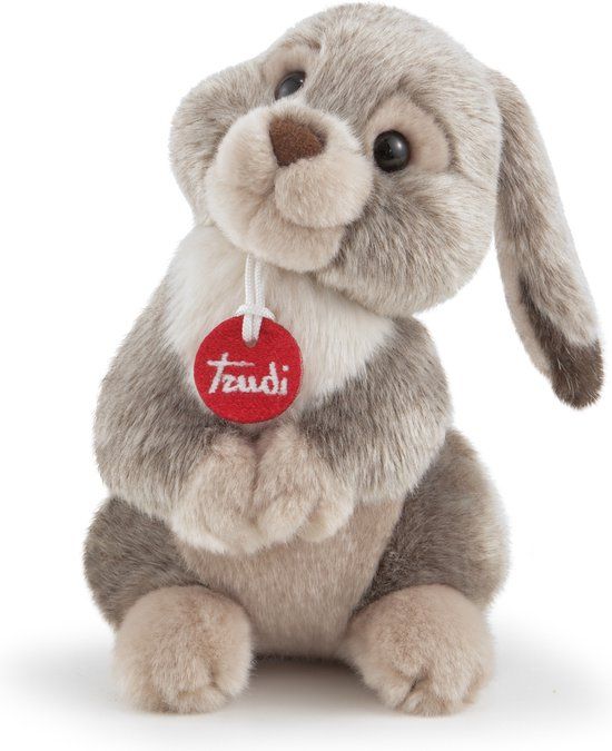 Trudi Classic Knuffel Konijn Lino 19 cm - Hoge kwaliteit pluche knuffel - Knuffeldier voor jongens en meisjes - Bruin - 12x19x15 cm maat S