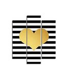 Homemania Afbeelding met sets, 3 stuks, Valentine's Day-from Living, Room-Multicolor, 57 x 0,3 x 60 cm, HM203MDF292, MDF