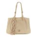 CAFèNOIR Sac fourre-tout souple plissé aspect cuir grainé pour femme, couleur beige, taille unique