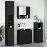 Maison Exclusive - Ensemble de meubles de salle de bain, 4 pièces, noir, 61 x 35 x 64 cm