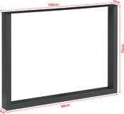 en.casa Stalen onderstel Makers set van 2 tafelpoot 72x100 cm zwart