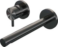 Brauer Gunmetal Edition Robinet de lavabo encastré avec bec droit et rosaces Modèle B2 Gunmetal Brossé PVD