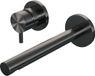 Brauer Gunmetal Edition Robinet de lavabo encastré avec bec droit et rosaces Modèle B2 Gunmetal Brossé PVD