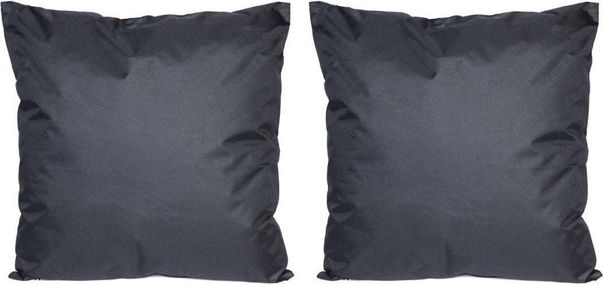 Anna's Collection Set of 2 Black Indoor/Outdoor Cushions - 45 x 45 cm