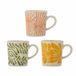 Bloomingville Fauni mok aardewerk geel - set van 3