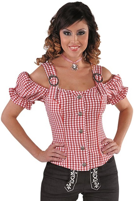 Magic by freddy Rood wit Tirools bloesje - Oktoberfest kleding dames maat 50/52 (XXL