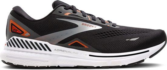 Brooks Adrenaline GTS 23 Hardloopschoenen Heren - Zwart/Oranje/Zilver - Maat 41
