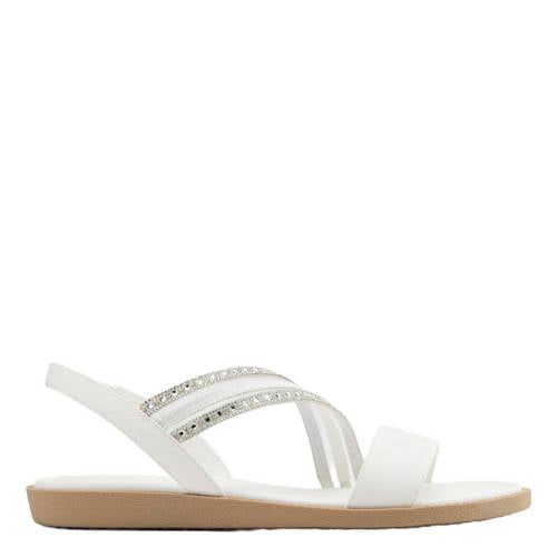Graceland Imitatieleren Sandalen met Strass Steentjes Wit