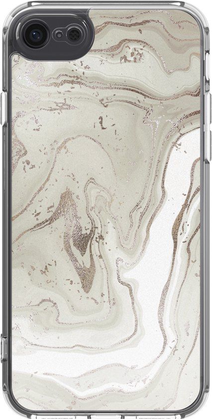 imoshion Hoesje - Geschikt voor Apple iPhone SE (2022) / SE (2020) / 8 / 7 - Design hoesje - Sandy Marble