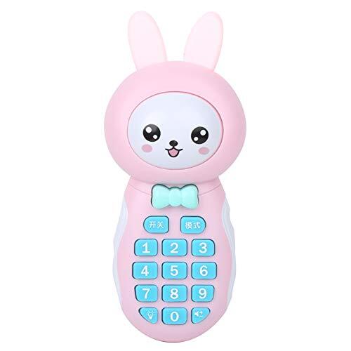 Atyhao Baby Telefoon Speelgoed, Cartoon Konijn Mobiele Telefoon met Licht en Geluid Tandjes Telefoon Speelgoed voor Peuter Kinderen Zuigelingen Verjaardagscadeau (batterij Niet Inbegrepen)[Roze]Dekens