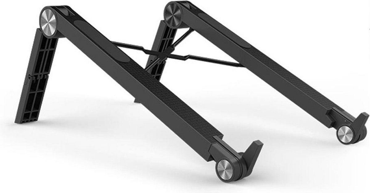 LuxeBass Laptophouder Laptopverhoger Laptopstandaard Statief (zwart) | voor 10 t/m 17 inch laptops | Licht en vouwbaar - LB554