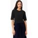 Lacoste Regular Fit Dames T-shirt zwart, Effen